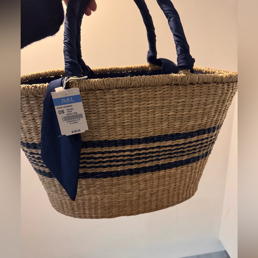 Stylish Blue and Natural Tote Bag - Picture 5 of 5